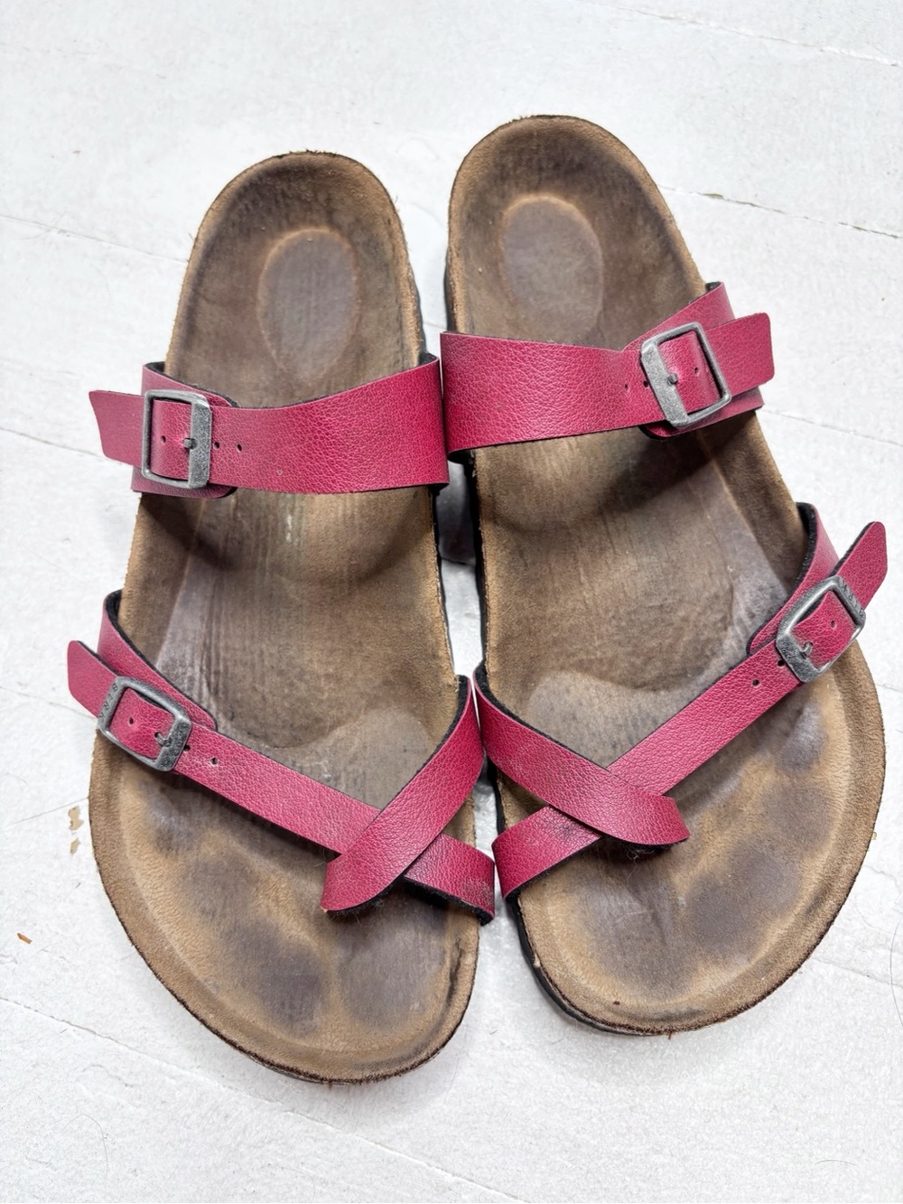 Birkenstock Mayari Red Birko-Flor Sandals Size 41